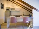 Apartmaji Filip - vineyard and large terrace: SA1 žuti(2), SA2 rozi(2) Vis - Otok Vis  - Studio apartma - SA2 rozi(2): kuhinja in jedilnica