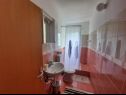 Apartmaji Robi- swimming pool and beautiful garden A1-žuti(5), A2-crveni(5), A3(3+1) Kampor - Otok Rab  - Apartma - A2-crveni(5): kopalnica s straniščem